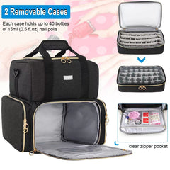 LEFOR·Z nail polish organizer internal 80-slot arrangement keeps bottles secure.