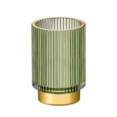 LEICURACE makeup brush holder glass striped keeps brushes organized and accessible.