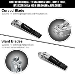 Leipple 16-piece stainless steel nail care tools laid out for comprehensive grooming