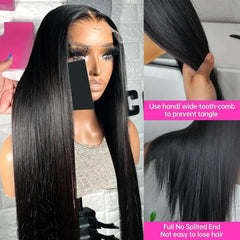 Lemoda 180 density straight hair wig delivers full thick volume.