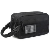 Lemubeane tactical toiletry bag front view demonstrates rugged 600D nylon for durable travel storage