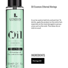 Lendan hair oil gloss close-up highlights natural shine.