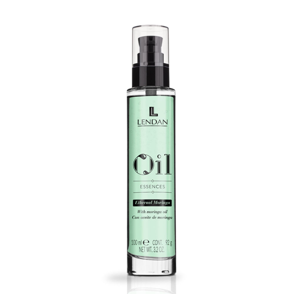 Lendan hair oil moringa bottle pour for instant hydration and shine.