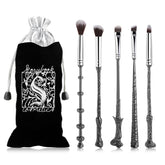 LENDOO Wi-zard Wand brushes set full view with silver handle for eye makeup
