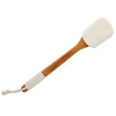 Leotruny loofah back brush with wooden handle for easy reach exfoliation