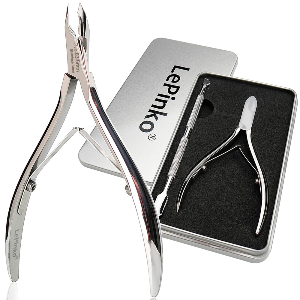 LePinko salon cuticle trimmer angled view for precise nail care.