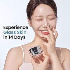 Lepique night cream jar closeup for targeted application across face and neck
