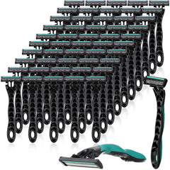 Leriton 50-pack disposable razors in packaging for on-the-go grooming convenience.