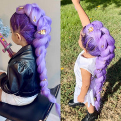 Leticia light purple braiding hair color detail highlights lavender shade option for pastel looks.