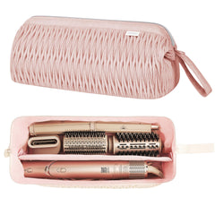 Leudes travel case pink front view showcases compact tool organizer for travel-ready styling