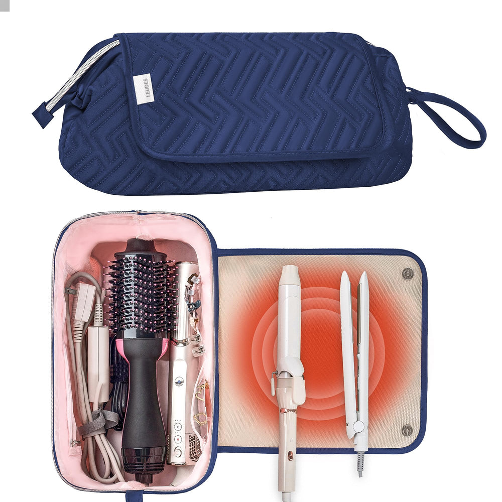 Leudes navy exterior travel bag shows compact, organized styling for on-the-go use.