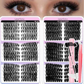 Leurforu lash clusters kit 530pcs dense variety for full voluminous lashes.