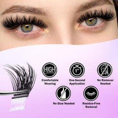 Leurforu pre-glued lash clusters bundle for quick beginner-friendly application.