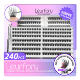 Leurforu self-adhesive eyelash kit 240pcs enables quick glue-free lash application.