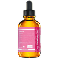 Leven Rose raspberry seed oil label highlighting organic, antioxidant-rich formula for skin