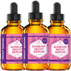 Leven Rose Rosehip Night Serum application routine on clean skin at night