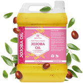 Leven Rose Jojoba Oil bulk bottle shows a 32 oz size for extended skin and hair care.