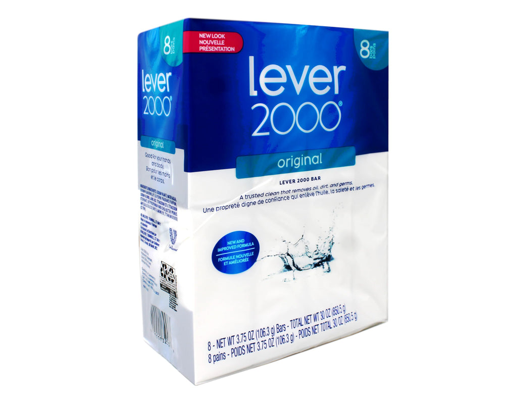 Lever 2000 Original Bar Soap packaging shows value for daily cleansing.