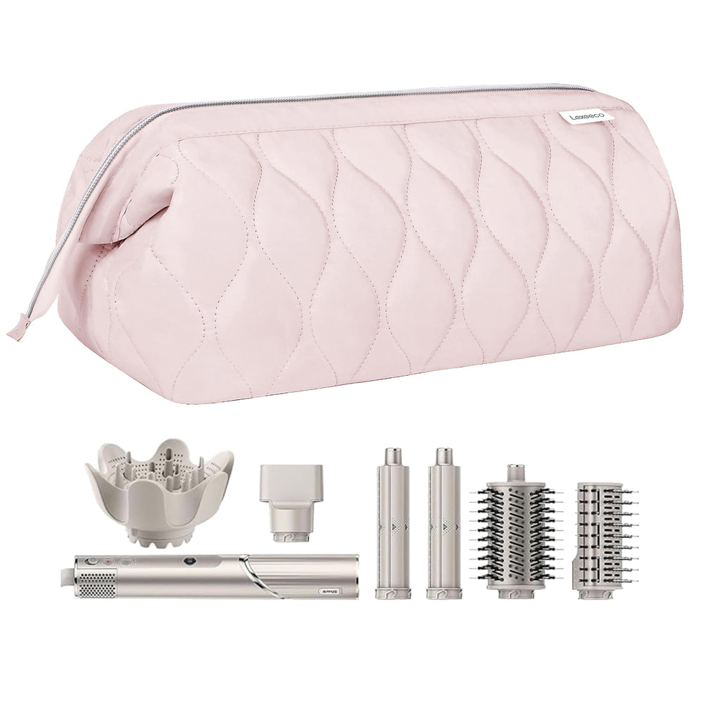 Lexeeco hair tools travel bag Shark Flex Fusion pink keeps attachments organized for travel
