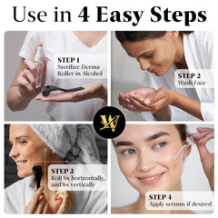 Lexi White Beauty derma roller beard-application suggests grooming enhancement.