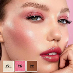 Lezero contour-stick-kit blush applied to cheek for warmth