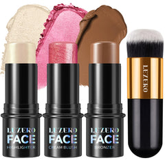 Lezero contour-stick-kit highlighter swatch for natural glow