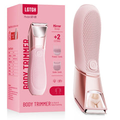 LGTGH bikini trimmer with mirror and LED light enables precise grooming in tight areas.