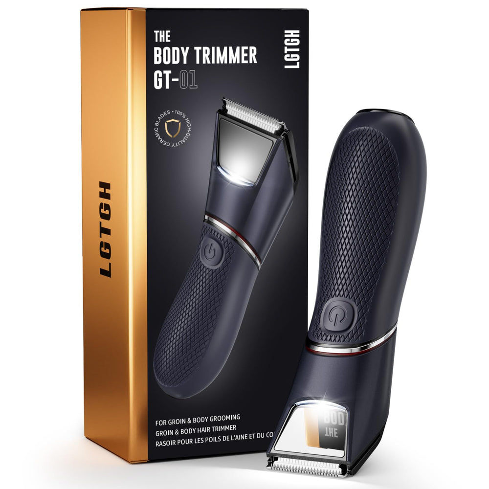 LGTGH body shaver with built-in mirror and LED light for precise grooming.