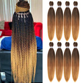 Liang Dian pre-stretched braiding hair ombre 30in closeup shows natural texture