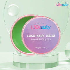 Libeauty glue balm texture closeup highlighting waxy tack for easy lash placement