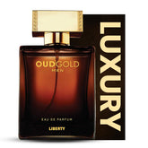 Liberty Oud Arabic Perfume bottle showcases bold oud for confident evening wear.