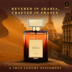 Liberty OudGold Intense gift-box showcases luxury gifting presentation.