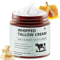Liefiet beef tallow face cream jar with whipped texture for daily hydration.