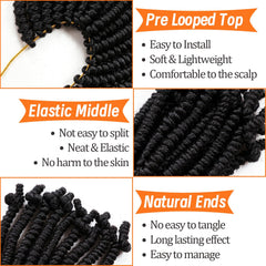 Lifabeauty prelooped crochet braids 6-inch image demonstrates quick styling and comfortable wear.