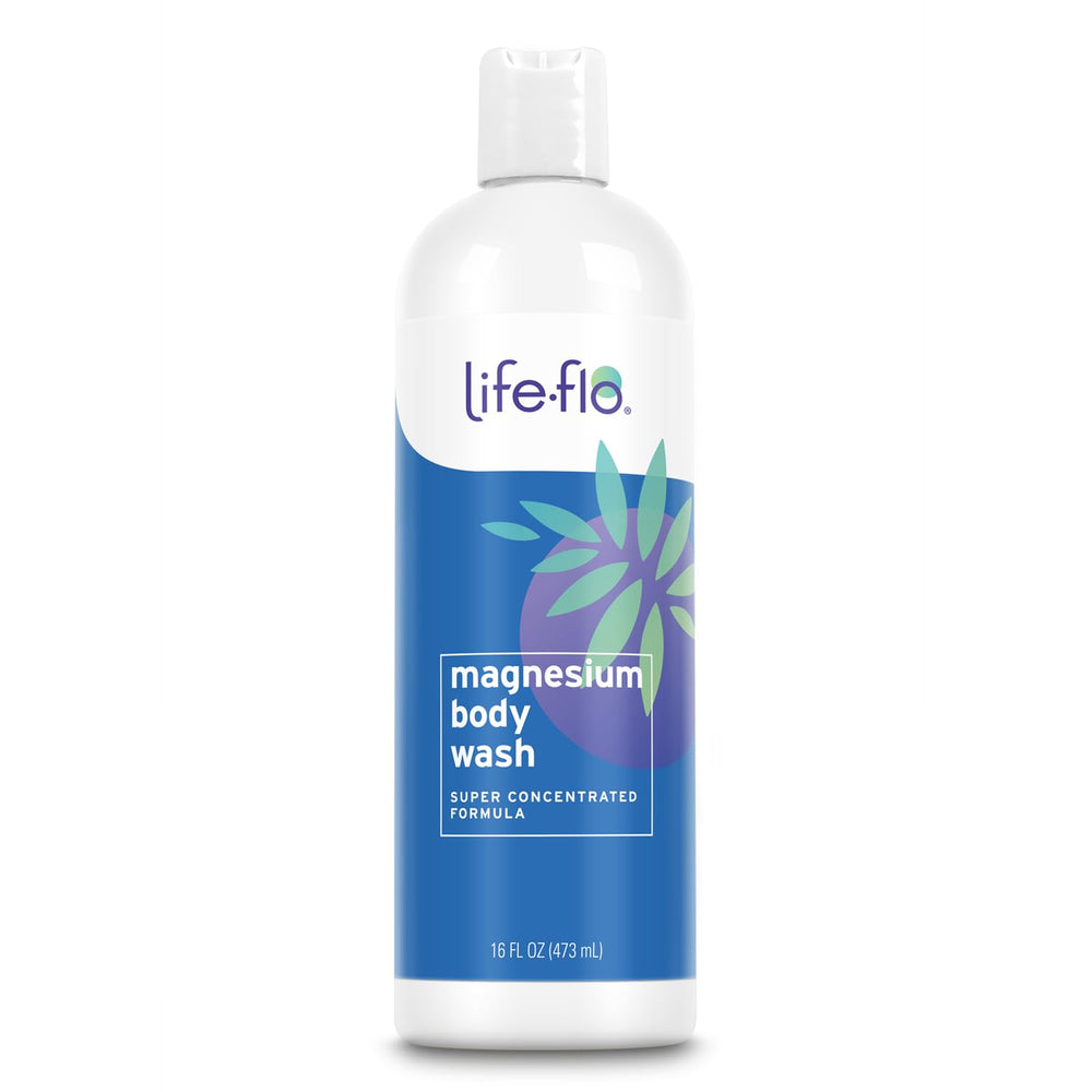 LIFE-FLO Magnesium Body Wash bottle offers a refreshing daily cleanse with magnesium-rich minerals
