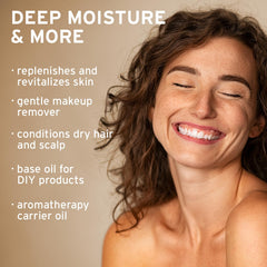 LifeFlo fractionated coconut oil spray absorbed by skin for quick hydration.