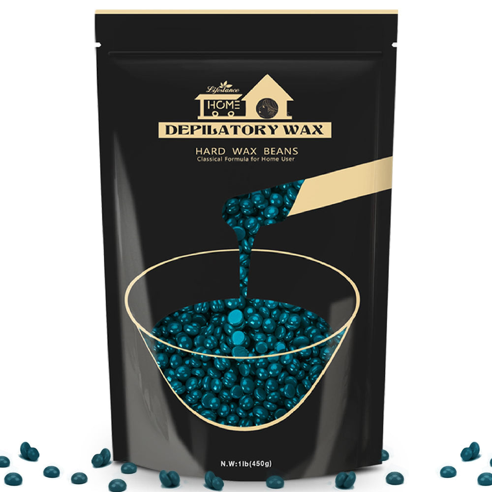Lifestance Jasmine wax beads in jar detail; gentle, skin-friendly hair removal at home.