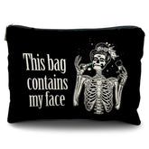 Likjad Goth makeup bag pattern closeup highlighting bold style for everyday use