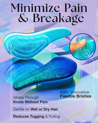 Lily England detangler brush gently detangles curly hair for smooth results.