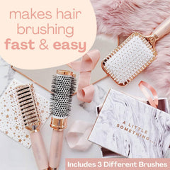 Lily England rose gold vent brush for quick-drying and voluminous hair with a comfortable grip.