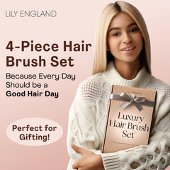Lily England rose-gold vent brush for quicker drying with gentle lift and volume.