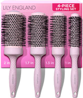 Lily England round blow dry brush set in pink gift box, ideal for gifting and pampering