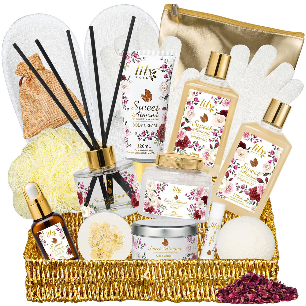 LILY ROY Christmas Spa Basket setup presents premium gift for at-home spa rituals.