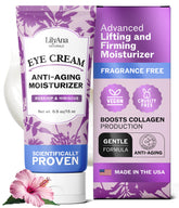 LilyAna Naturals eye cream bottle packaging highlights premium hydration for delicate under-eye skin