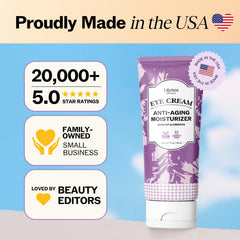 LilyAna Naturals Eye Cream fingertip application demonstrates fast absorption for puffiness