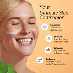 LilyAna Naturals cream applied to cheek demonstrating smooth absorption