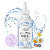 LilyAna Naturals retinol serum bottle front for anti-aging glow and radiant skin.