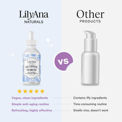 LilyAna Naturals retinol serum hyaluronic acid visual demonstrates hydration and plumpness.