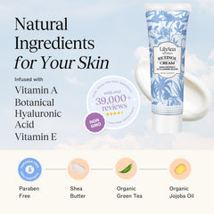 LilyAna Naturals vitamin E bottle close-up emphasizing nourishing hydration and elasticity support