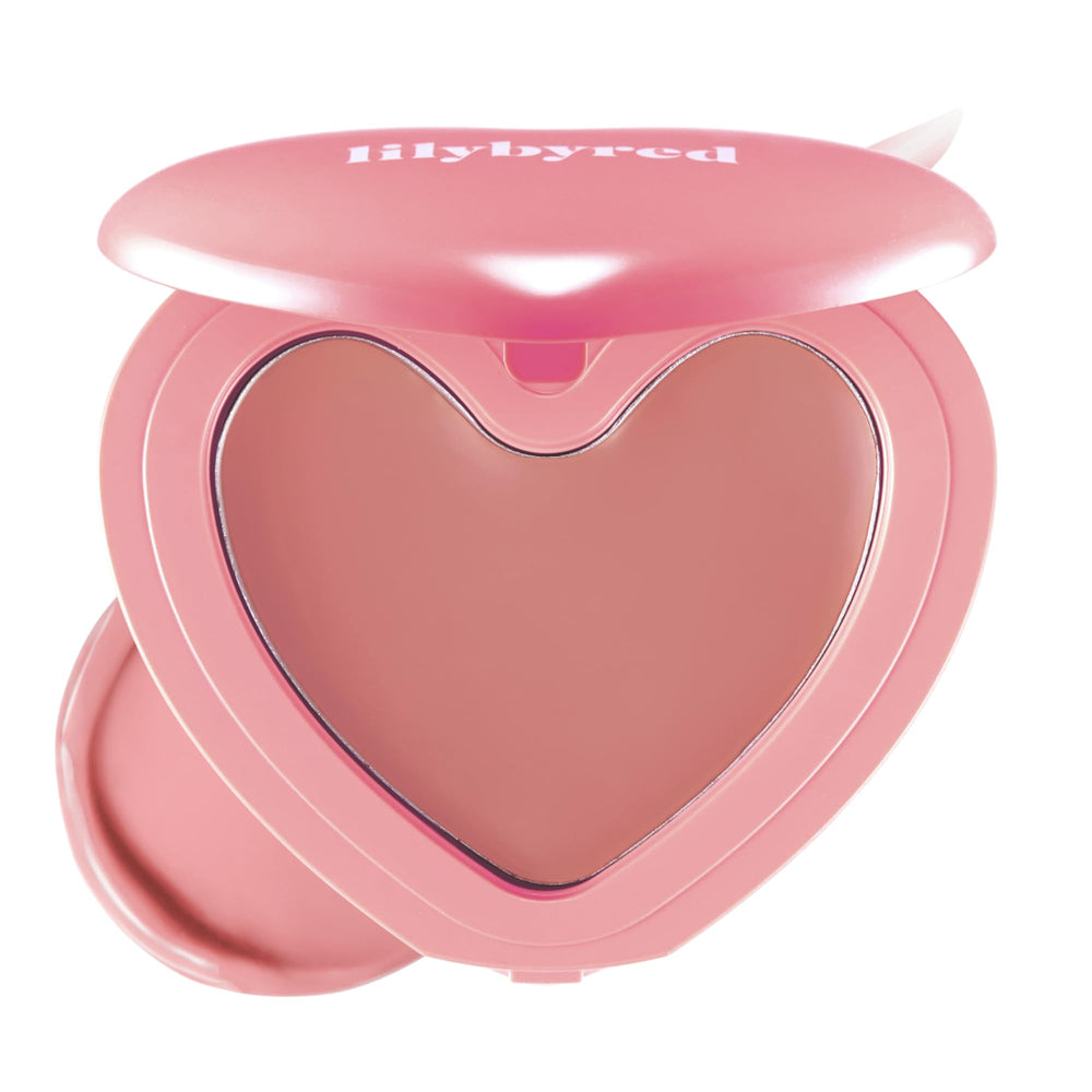 Lilybyred Luv Beam Cheek Balm heart-shaped blush applied for a natural, radiant flush